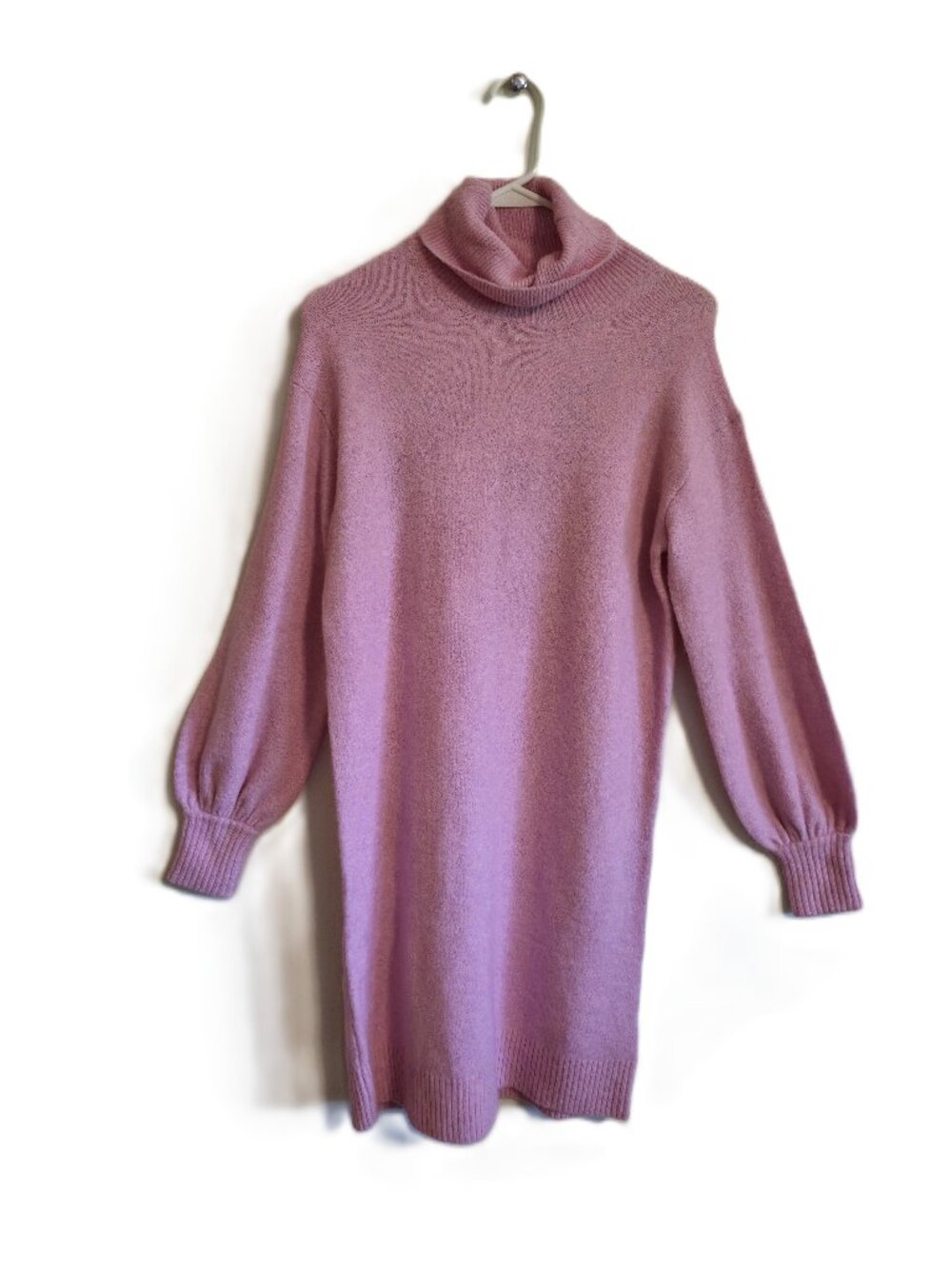 J Crew Turtleneck Sweater-Dress in Supersoft Yarn Pink NWT